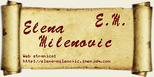 Elena Milenović vizit kartica